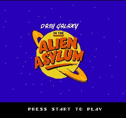 Dash Galaxy in the Alien Asylum (USA) Title Screen